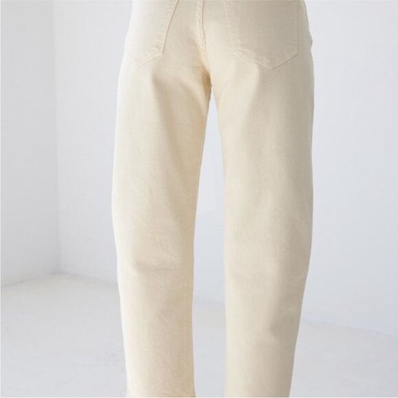 AYR The Beat Drop Jeans Barrel Leg in Straw Hat Cream Tan Preppy Minimalist 34 - Picture 2 of 10